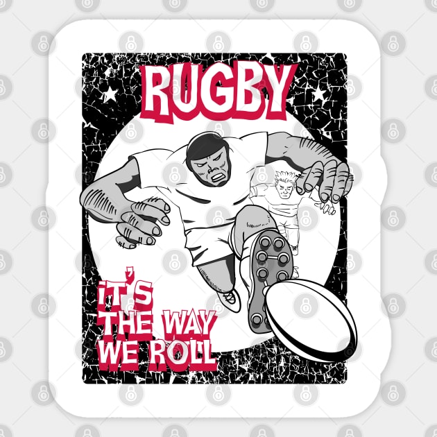Rugby Comic Style Player 3 Sticker by atomguy